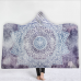 150×200 cm Winter Galaxy Scene Pattern Plush Wearable Hooded Blankets Throw Printing Hooded Bed Throw Blanket