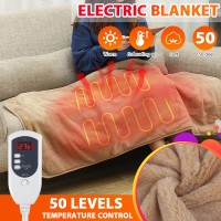 110V Electric Heated Blanket Warm Mattress Warmer Timing Adjustable Temperature