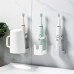 5 PCS Electric Toothbrush Holder Free Perforation Wall  Mounted Dental Storage Rack  White