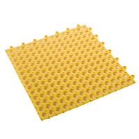 4 PCS Bathroom Anti  Slip Mat Shower Room Splicing Ground Pad  Size  30x30cm  Yellow