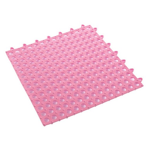 4 PCS Bathroom Anti  Slip Mat Shower Room Splicing Ground Pad  Size  30x30cm  Pink