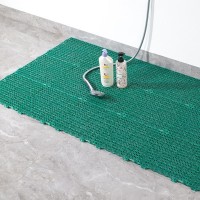 4 PCS Thickened PVC Can Be Spliced   Floor Mat Kitchen Bathroom Anti  Slip Foot Pad Hollow Injection Pad  Size  30x30x1 5cm  Green