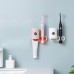 2 PCS Bathroom Punch  Free Toothbrush Rack Wall  Mounted Automatic Storage Electric Toothbrush Rack  Color  Without Cup  Pink Orange